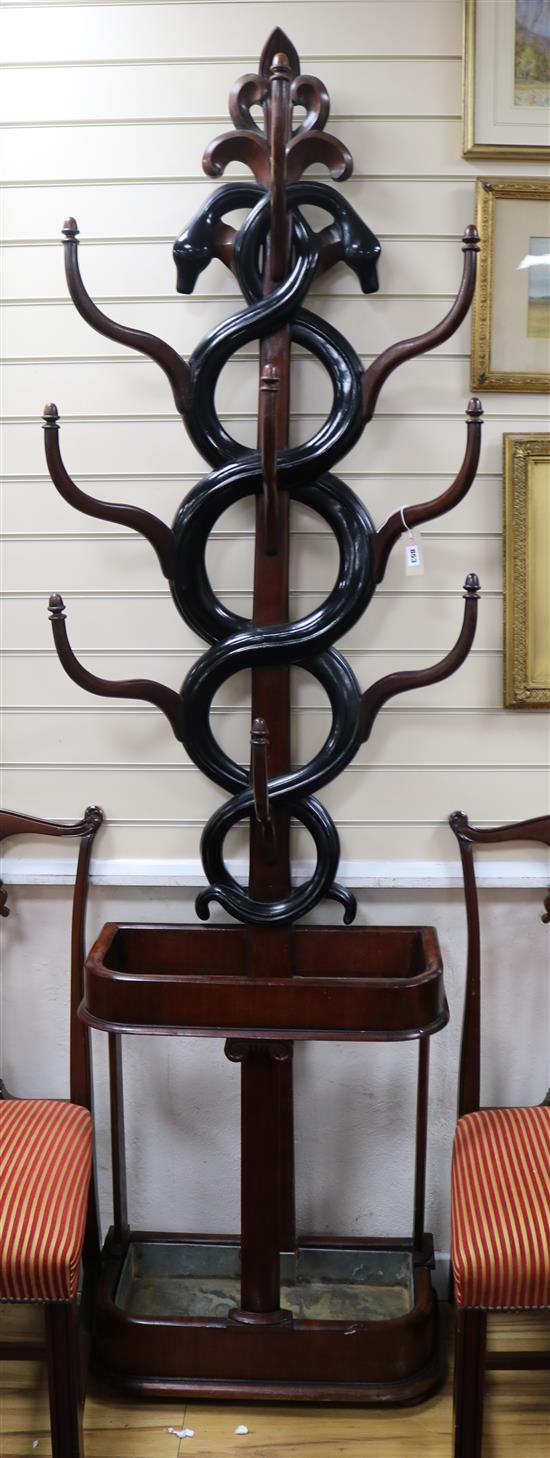 A Victorian mahogany hallstand W.60cm